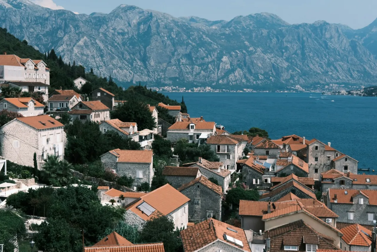 The shores of the Bay of Kotor, Montenegro
